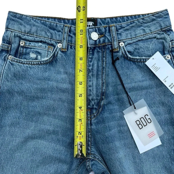BDG (Urban Outfitters) NWT Denim Midi High Rise Raw Hem Distressed Size 25 - Picture 8 of 13